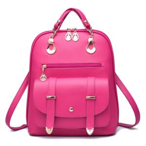 Women's fashion PU leather dual-use backpack with adjustable shoulder strap